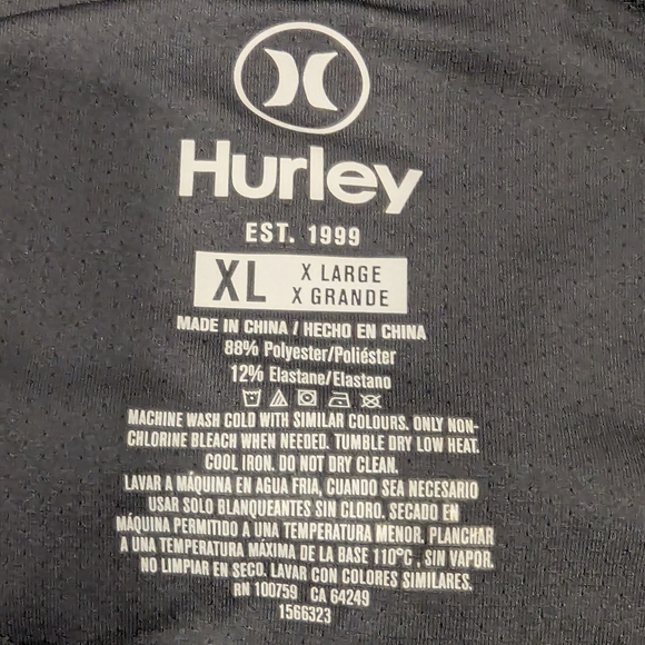 Hurley Men's Stretch Moisture Wicking Charcoal Performance Polo Shirt, XL - Picture 4 of 5